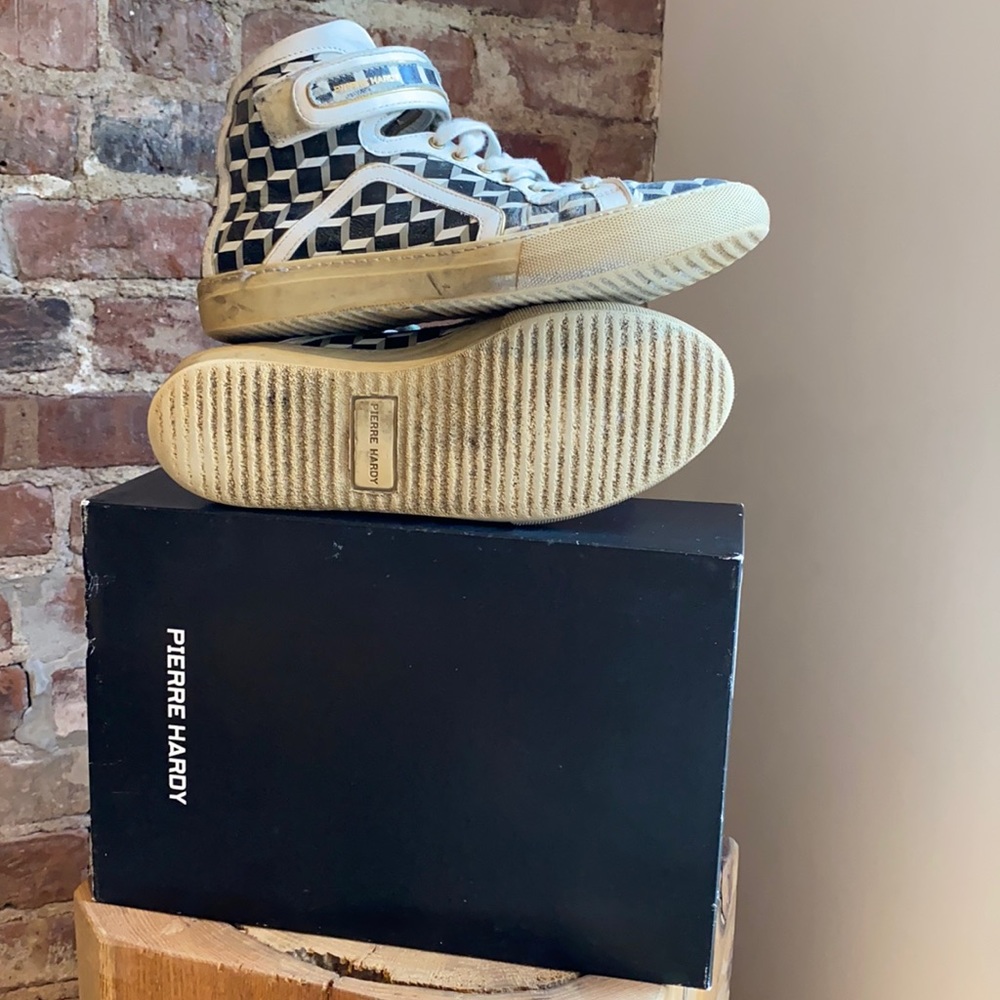 Pierre Hardy | White & Black Cube Sneakers | 10.5
